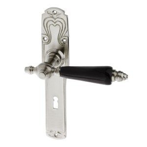 Zimmertürbeschlag aus Messing Jugendstil zeitloses Design silber matt